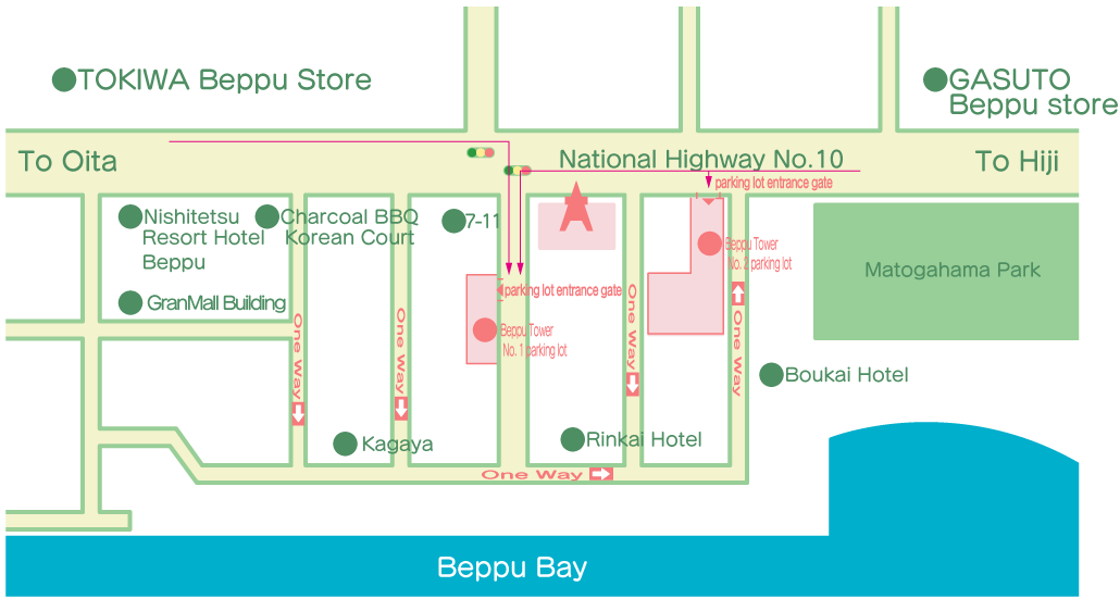 Location and parking information