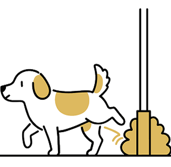 マーキングしている犬のイラスト