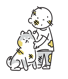 犬同士のトラブルのイラスト